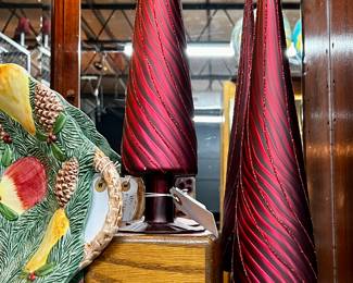 Christmas decor, china, and serving pieces 