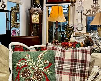 Christmas, winter, holiday themed pillows, and throws