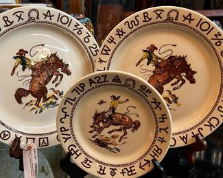 Westward Ho rodeo pattern China sets, serving pieces