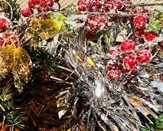Christmas garland, tinsel, floral pics