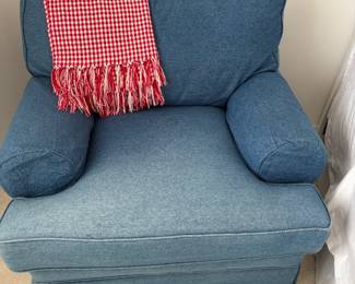 oversize denim club chair