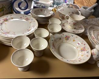 Limoge - service for 8 with additional serving pieces