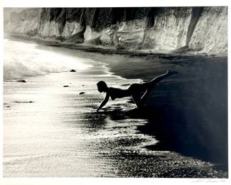 Art Zilio (American 1946-), Black Beach Nude Santorini #4. 2004 Silver Gelatin Print