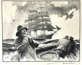 Gordon Hope Grant (American, 1875-1962), Towed Out, Signed Lithograph