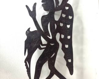 Haitian Artist - Max Prophete Metal Art - Angel Or Devil With BIrd - Steel Drum Art -