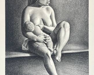 Rockwell Kent (American, 1882-1971) Greenland Mother Nursing Child, 1934, Signed Lithograph