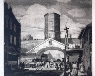 Clarence Millet (American, 1897-1959), Old Treme Market, Signed Aquatint