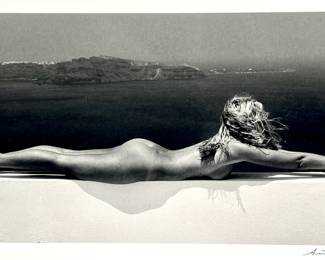 Art Zilio (American 1946-), Caldera Nude - Santorini Greece Silver Gelatin Print