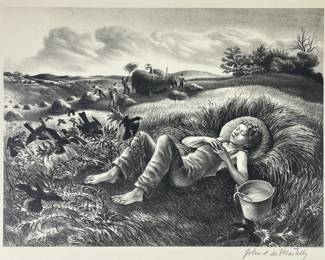 John S. De Martelly (American, 1903-1979), Chore Boy, 1942, Signed Lithograph