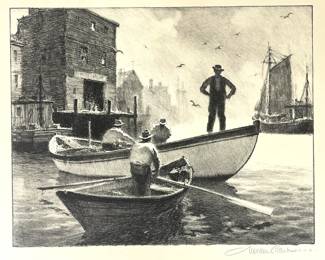 Gordon Hope Grant (American, 1875-1962), The Seine Boat, Signed Lithograph