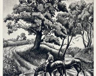 Jackson Lee Nesbitt (American, 1913-2008), Watering Place, Signed Etching