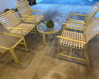 Vintage yellow patio furniture