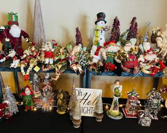 Several Mark Robert's fairies, Christmas decor