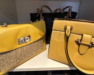 Many purses: Coach, Michael Kors, Brighton..