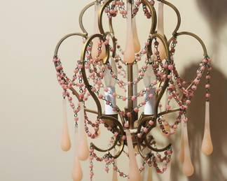 Beautiful pink crystal chandelier