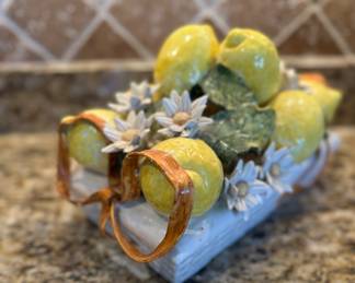 Italian lemon ceramic centerpiece