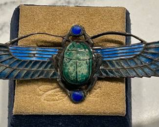 800 silver art nouveau scarab pin