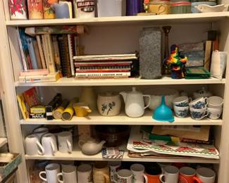 cups, candles, cookbooks, pottery