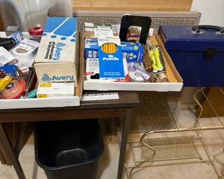 office supplies, record table