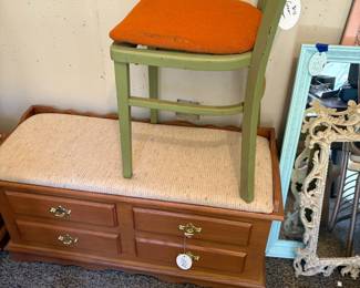 cedar chest, chair
