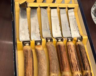 Stag Horn Steak Knifes Made in Sheffield England