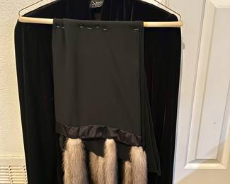 Vintage Wrap with Fur and Black Velvet Blazer