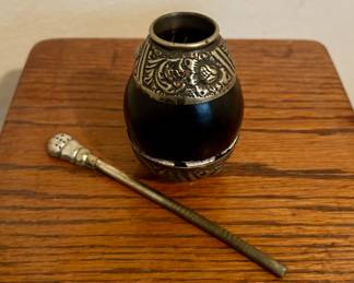 Vintage Yerba Mate and Strainer Straw