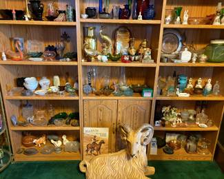 Ceramic Goat, 3 piece bookcase unit