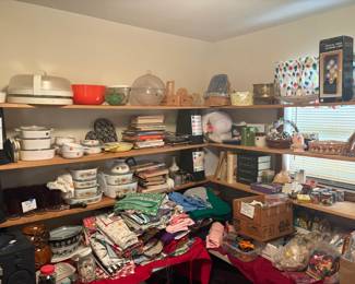 fabric, Corning Ware, kitchen, office, craft, sewing