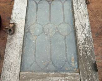 old glass cabinet door
