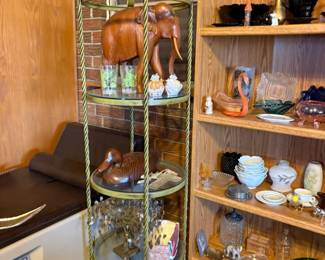 round display stand, elephant, duck, collectibles