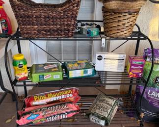 Rack, garden supplies, fire logs