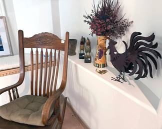 Rocking chair, chicken decor