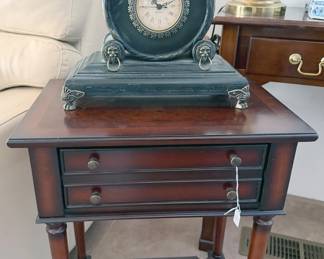 Side table, clock