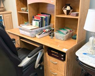 Computer desk with tall hutch