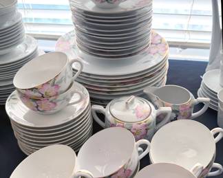 China: Rosenthal Continental, Noritake Azalea, Edelstein tea set, Mikasa Mount Holyoke, Royal Doulton Blueberry, Gladstone Gold Dot, Japanese Kutani porcelain tea set