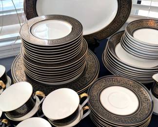 China: Rosenthal Continental, Noritake Azalea, Edelstein tea set, Mikasa Mount Holyoke, Royal Doulton Blueberry, Gladstone Gold Dot, Japanese Kutani porcelain tea set