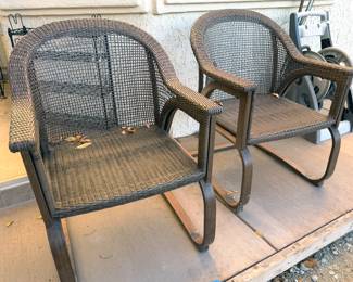Wicker resin chairs