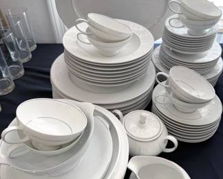 China: Rosenthal Continental, Noritake Azalea, Edelstein tea set, Mikasa Mount Holyoke, Royal Doulton Blueberry, Gladstone Gold Dot, Japanese Kutani porcelain tea set