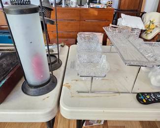 candle lantern, Fifth Avenue Crystal serving set