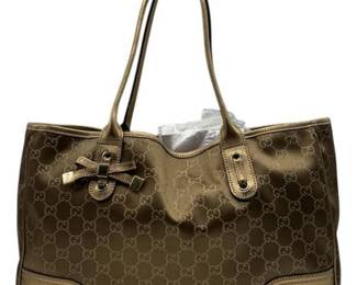 Gucci GG Canvas & Leather Bow Tote Bag