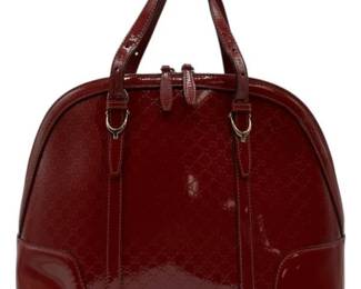 Gucci Burgundy Patent Leather Sukey Boston Bag
