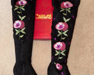Carlos Santana Embroidered Boots ~ Above the knee 