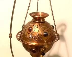 Antique Copper Vigil Lamp Censor Burner                                       Nepal / Tibet