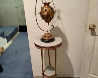 Small Brass Skirted table / plant stand