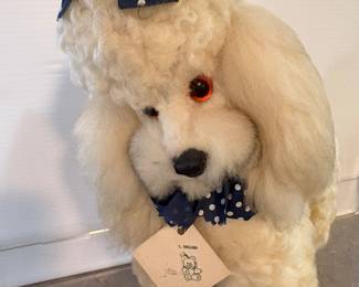 Vintage K B Bros. Plush Poodle  13" tall