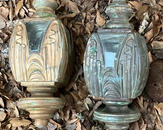 Pr. of antique carriage lamps