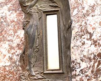 Antique Art Noveau Cast Iron Mirror