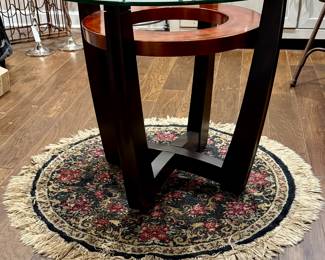 Round SideTable with Glass Top