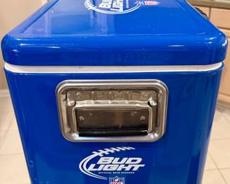 2 Budweiser Light NFL Stools and Cooler